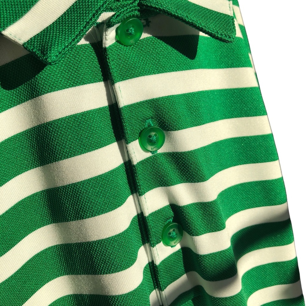 NIKE Golf Standard Dri-Fit Green Stripes Polo Short Sleeve Shirt Sz Large - Picture 10 of 12